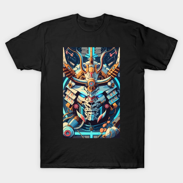 Mecha Oni Samurai Mask T-Shirt by Mecha Design by MechaRon